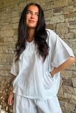 Rustic Nature Linen Blend Pocket Tee White
